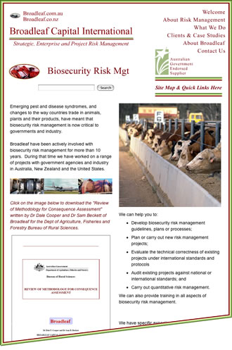Biosecurity Risk Management page