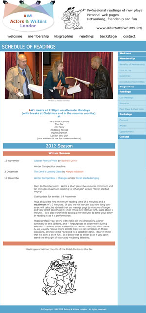 Click for the Actors & Writers London website