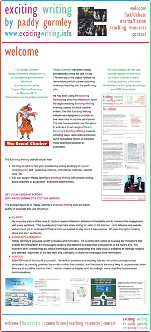 Click for Paddy Gormley's Exciting Writing website
