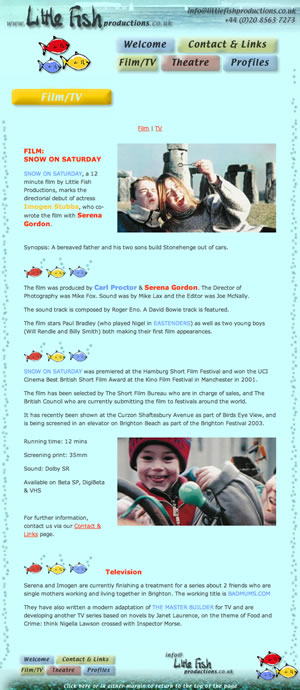 Click for the Little Fish Productions website
