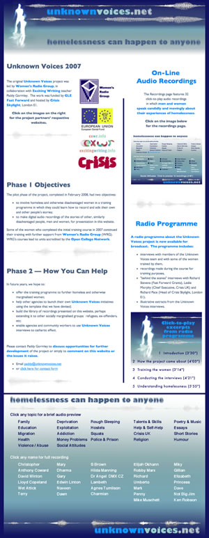 Click for the Unknown Voices website