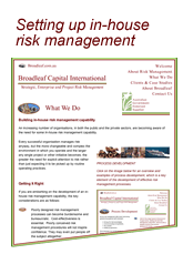 setting up in-house risk management